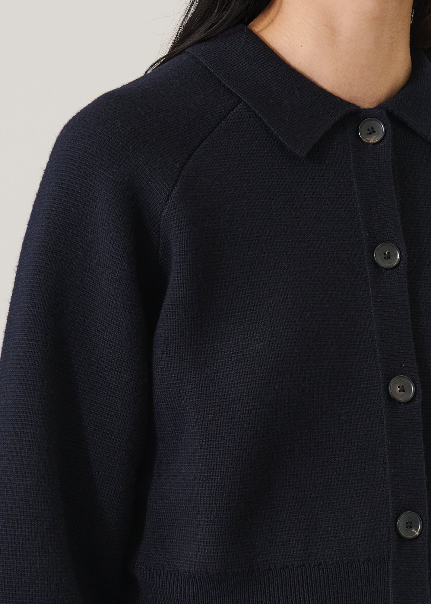 Merino Milano Stitch Button Cardigan