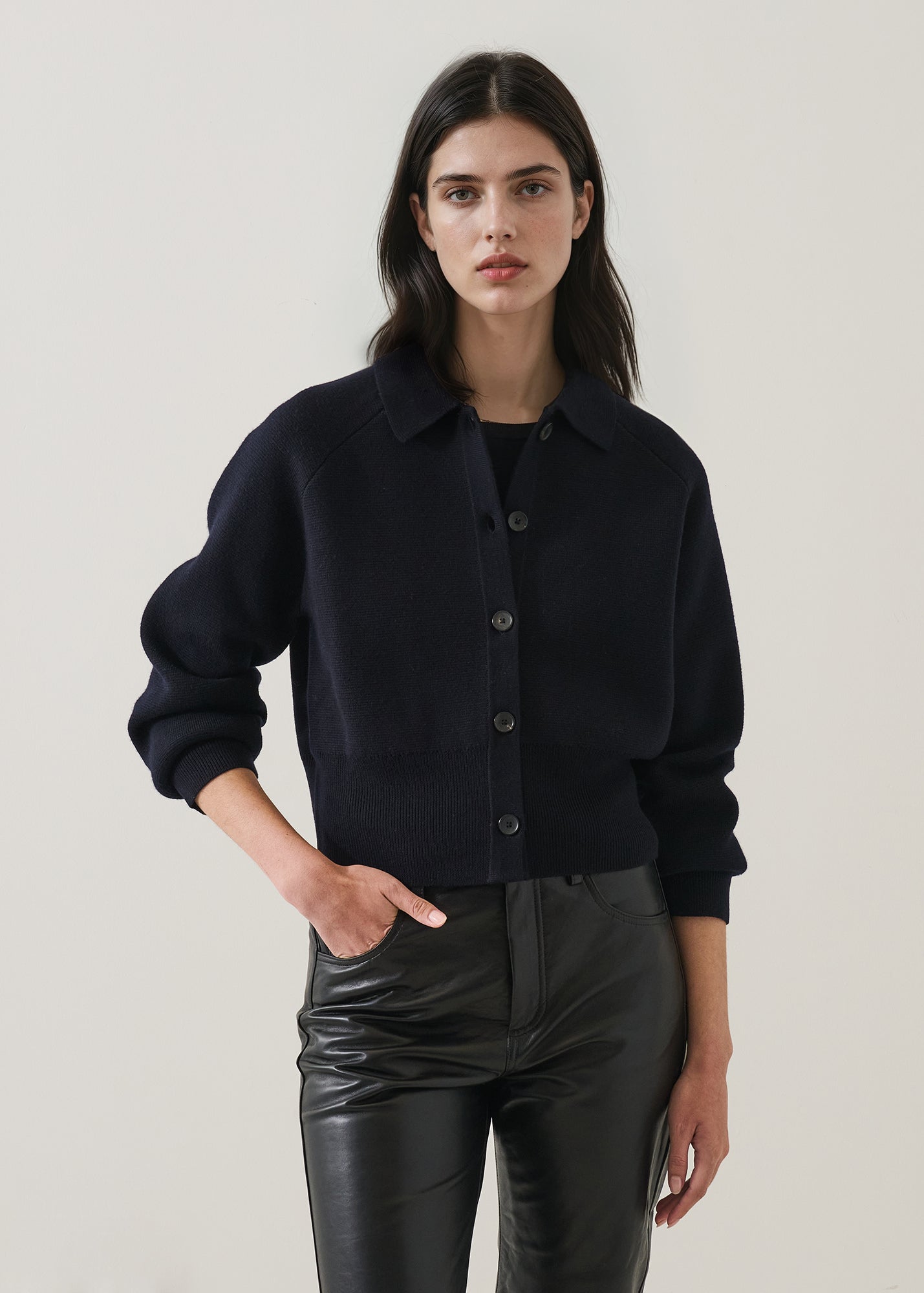 Merino Milano Stitch Button Cardigan