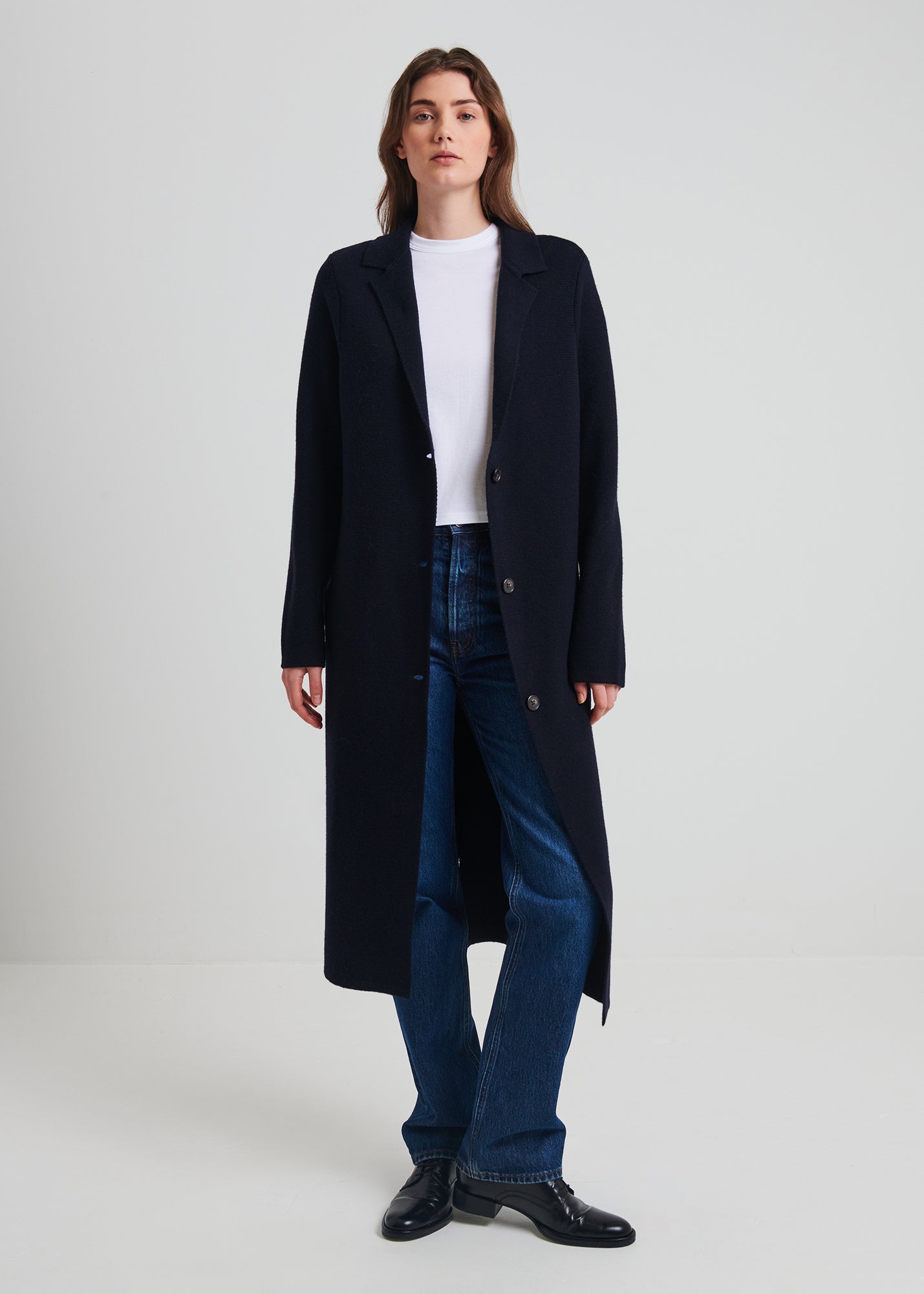 Merino Wool Single Breasted Coat