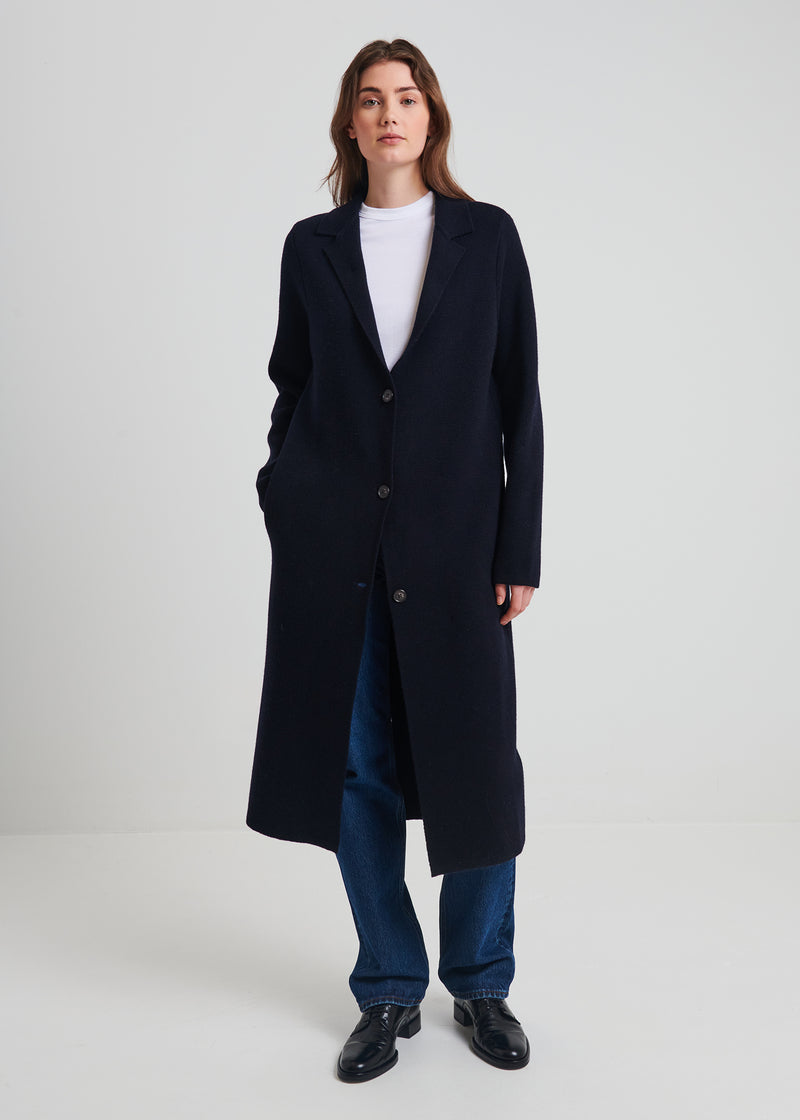 Merino Wool Single Breasted Coat