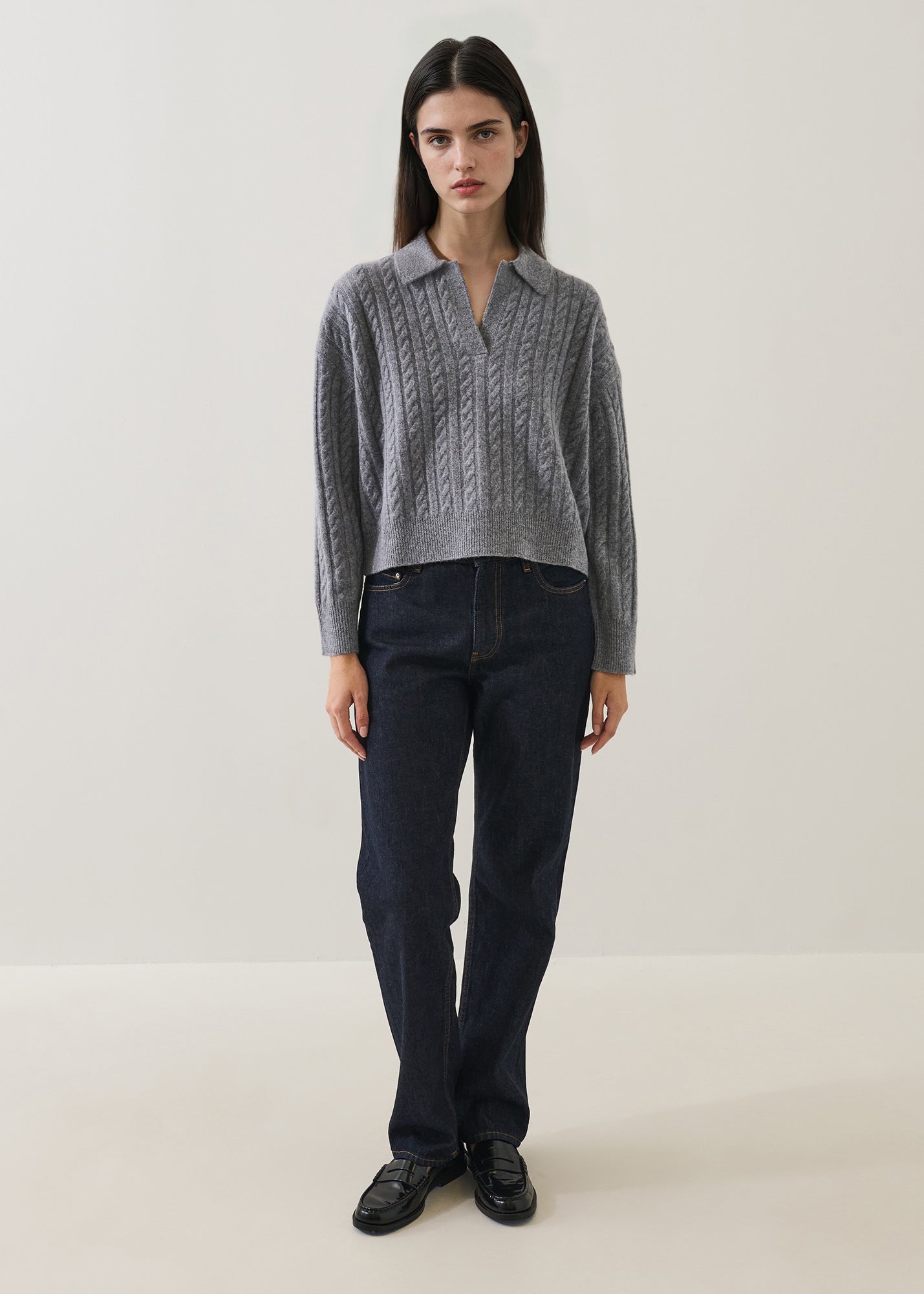 Superfine Lambswool Cable Polo - PATRICK ASSARAF