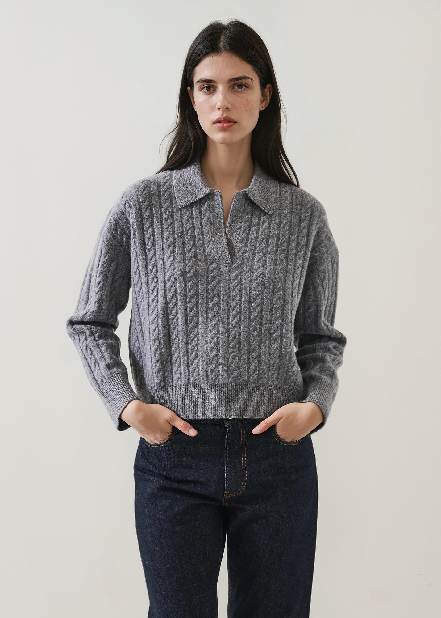 Superfine Lambswool Cable Polo - PATRICK ASSARAF