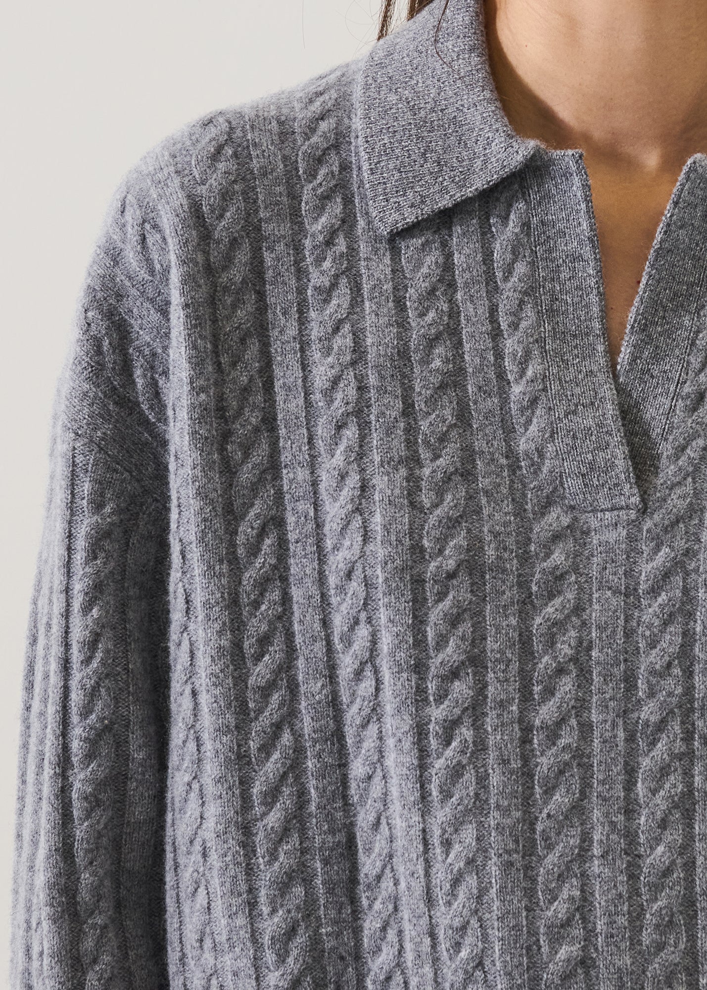 Superfine Lambswool Cable Polo - PATRICK ASSARAF