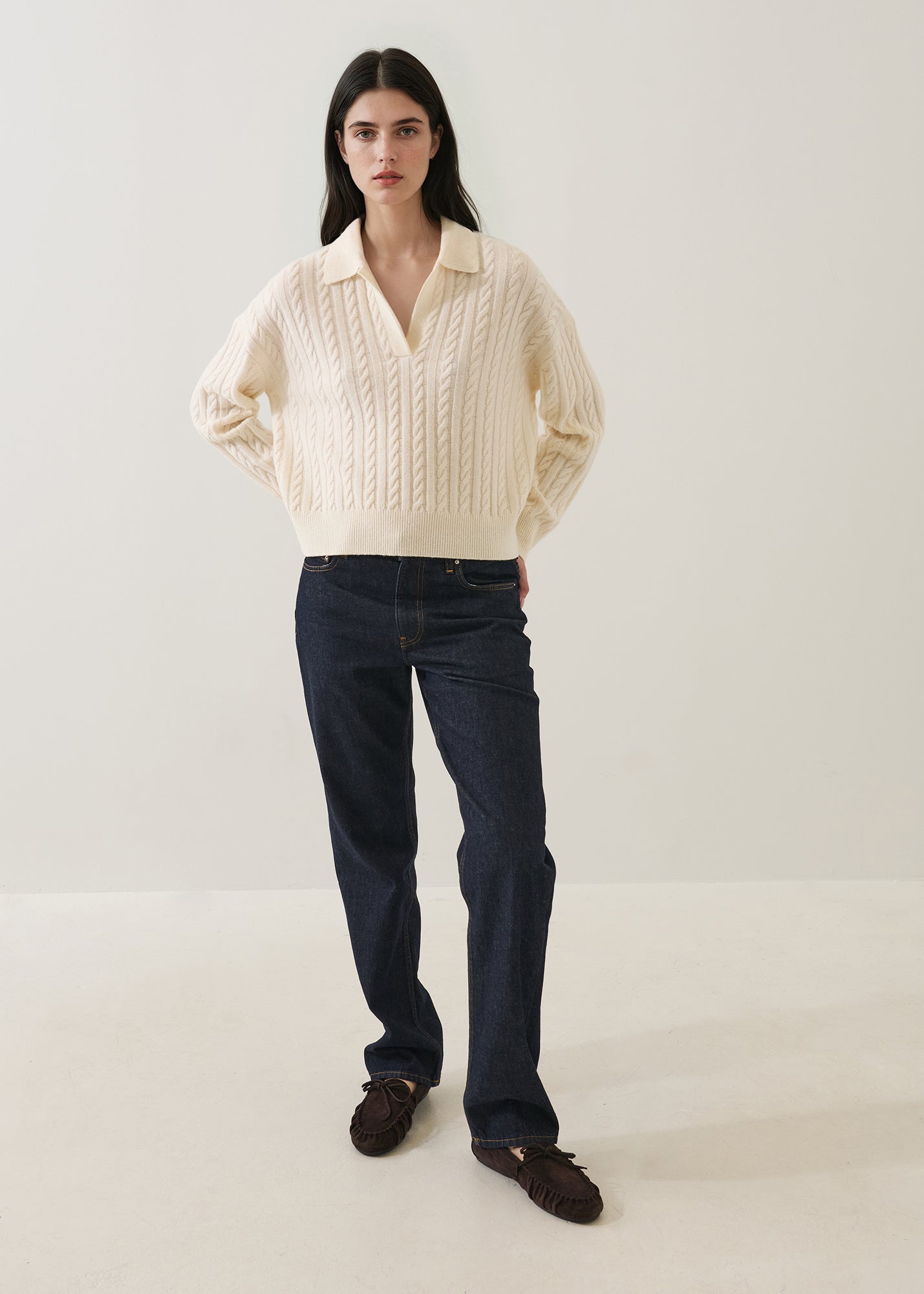 Superfine Lambswool Cable Polo - PATRICK ASSARAF