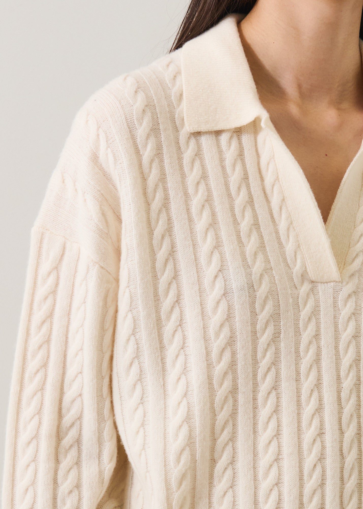 Superfine Lambswool Cable Polo - PATRICK ASSARAF