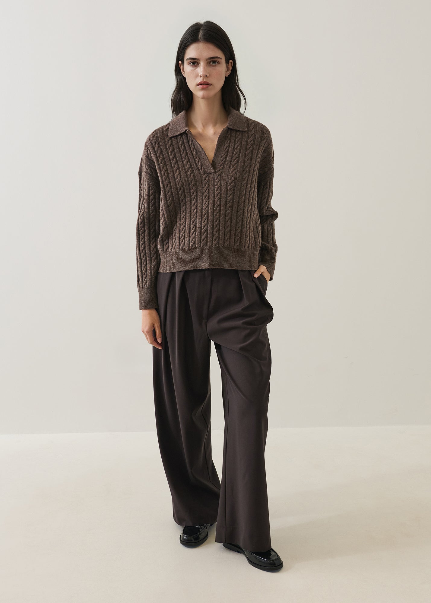 Superfine Lambswool Cable Polo - PATRICK ASSARAF