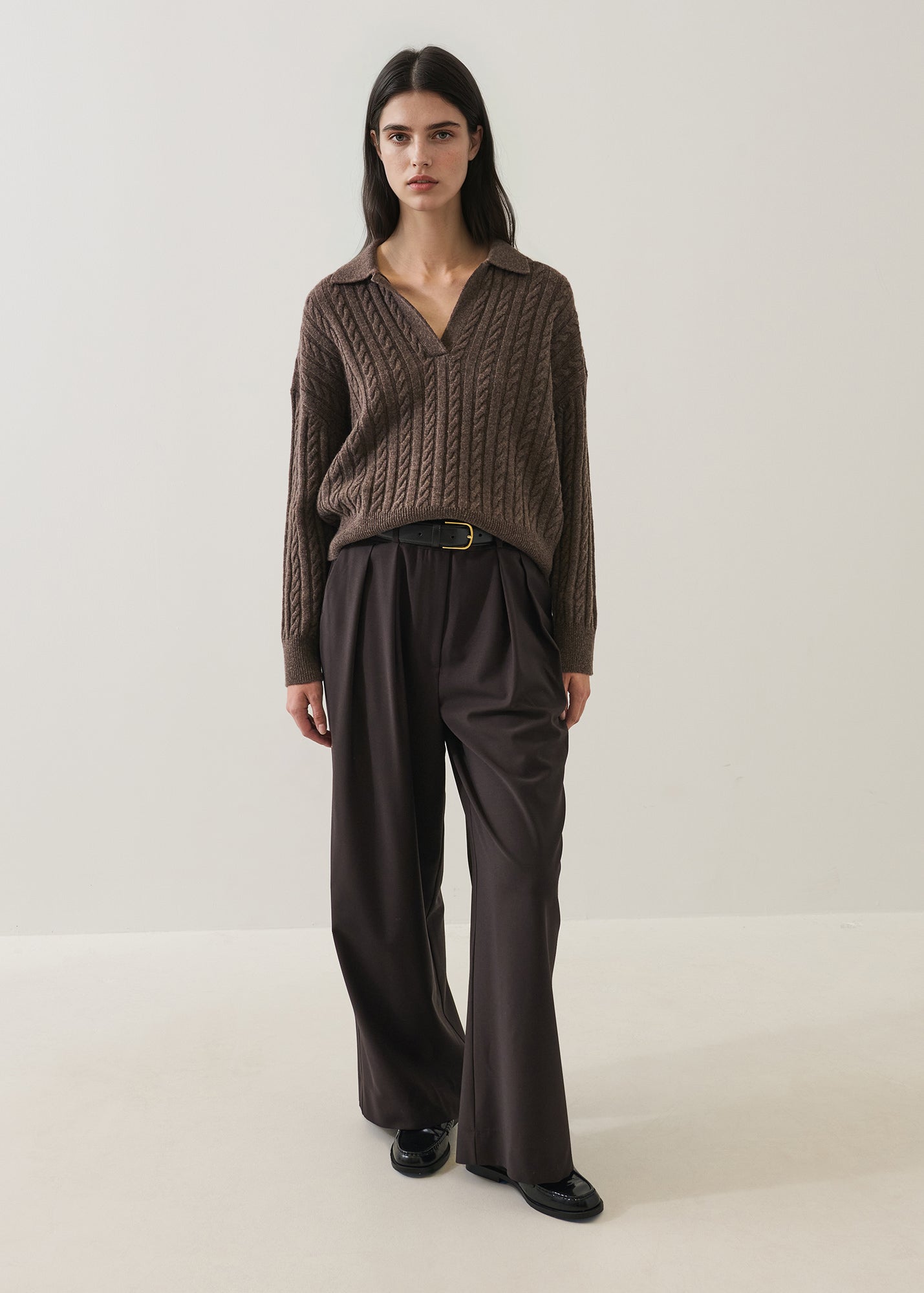 Superfine Lambswool Cable Polo - PATRICK ASSARAF