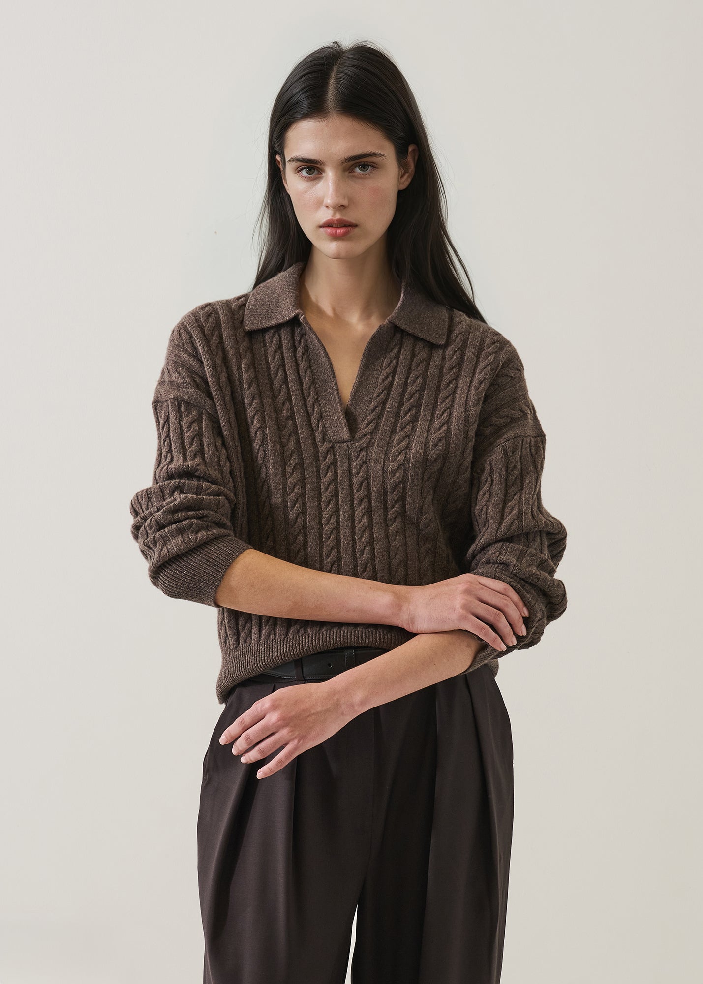 Superfine Lambswool Cable Polo - PATRICK ASSARAF