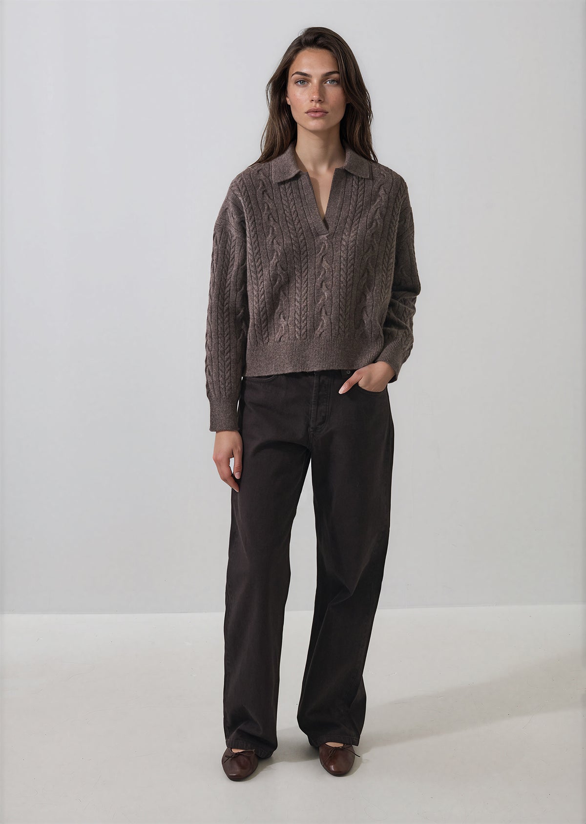 Superfine Wool Relaxed Cable Polo - PATRICK ASSARAF