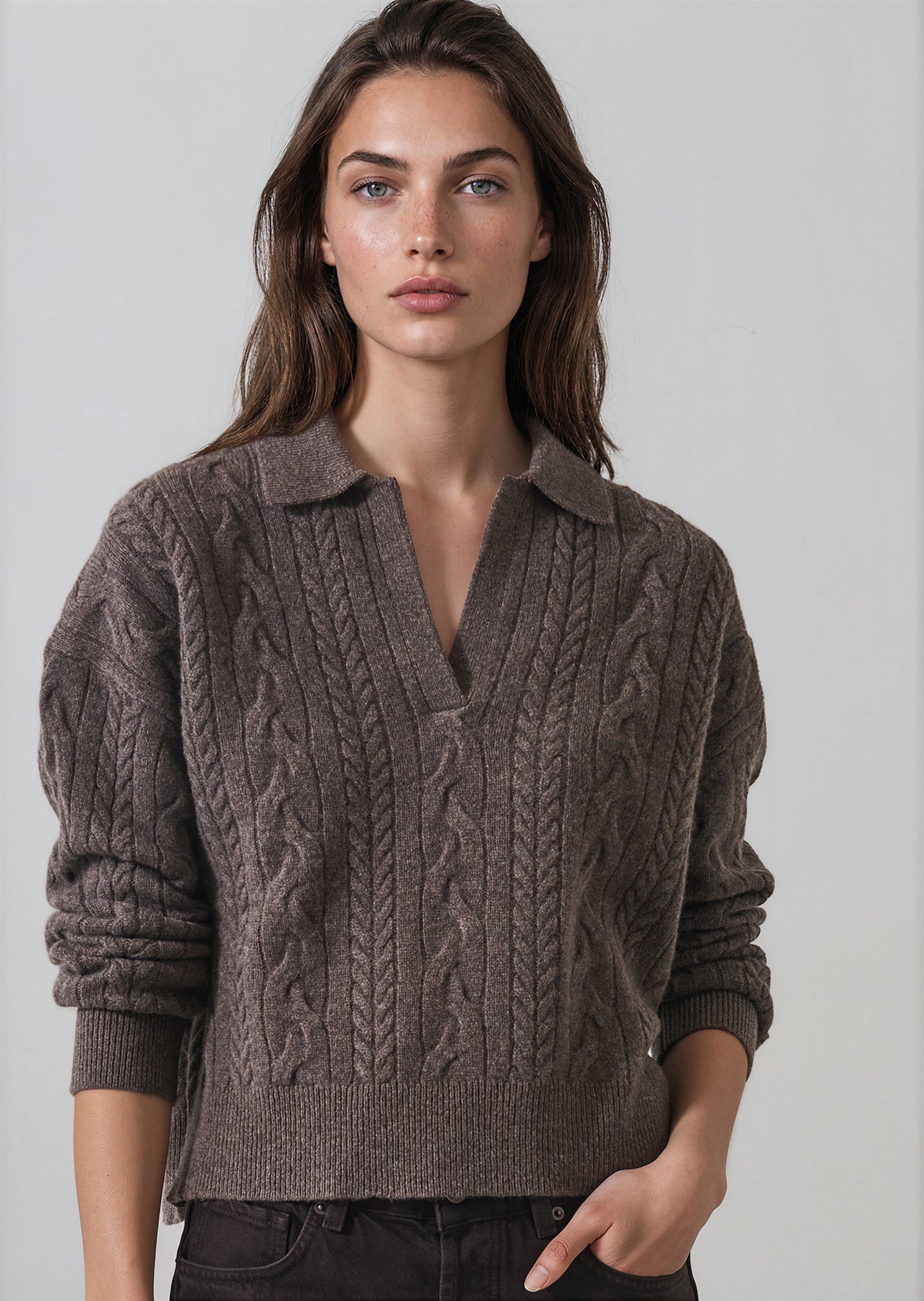 Superfine Wool Relaxed Cable Polo - PATRICK ASSARAF
