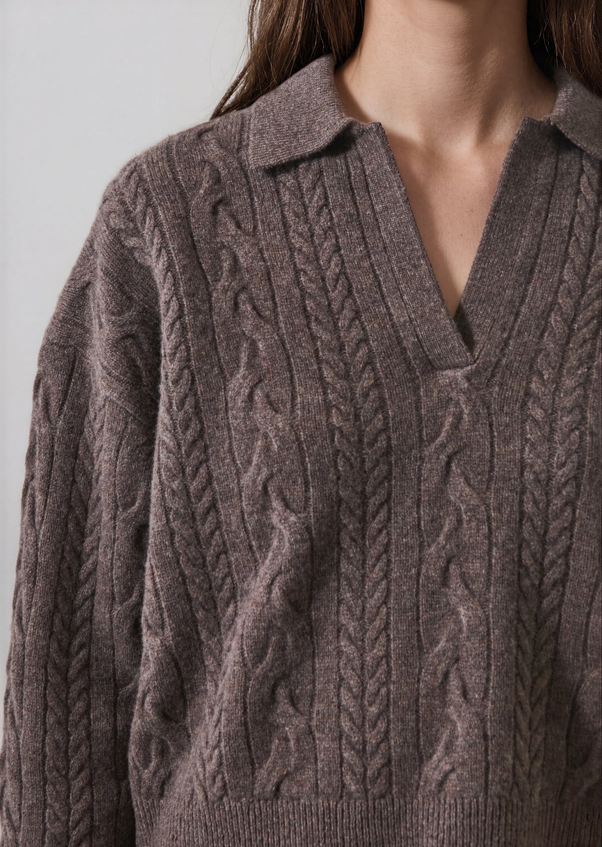 Superfine Wool Relaxed Cable Polo - PATRICK ASSARAF