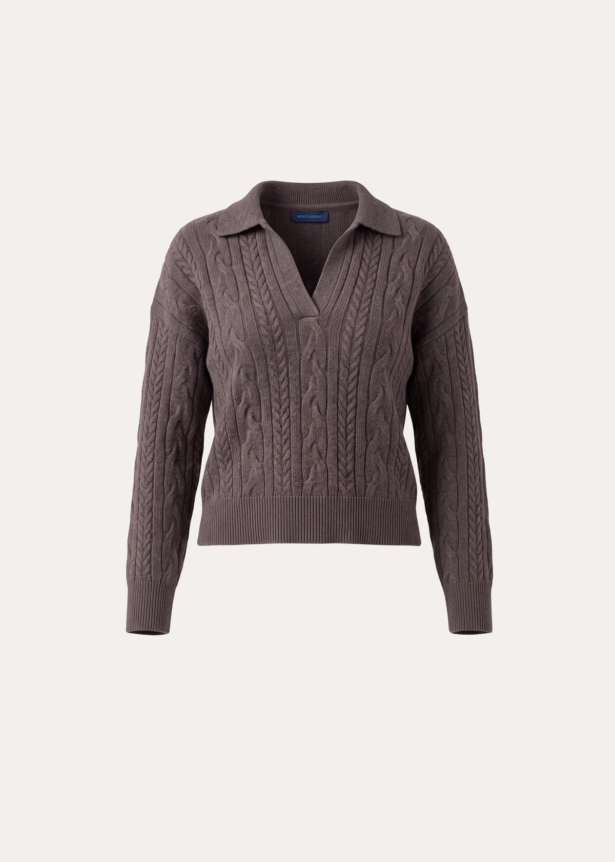 Superfine Wool Relaxed Cable Polo - PATRICK ASSARAF