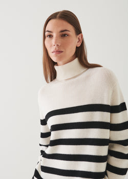 STRIPED BOYFRIEND TURTLENECK | PATRICK ASSARAF.