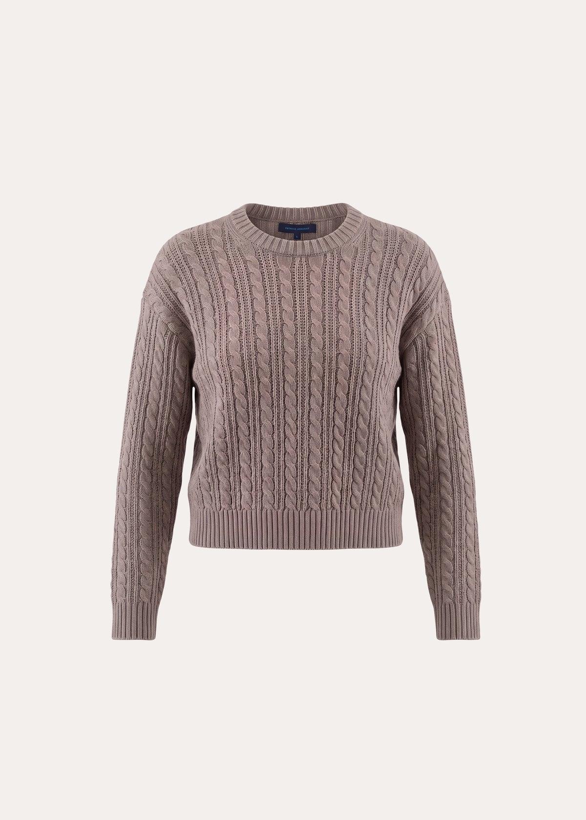 Merino Cashmere Cropped Cable Crewneck - PATRICK ASSARAF