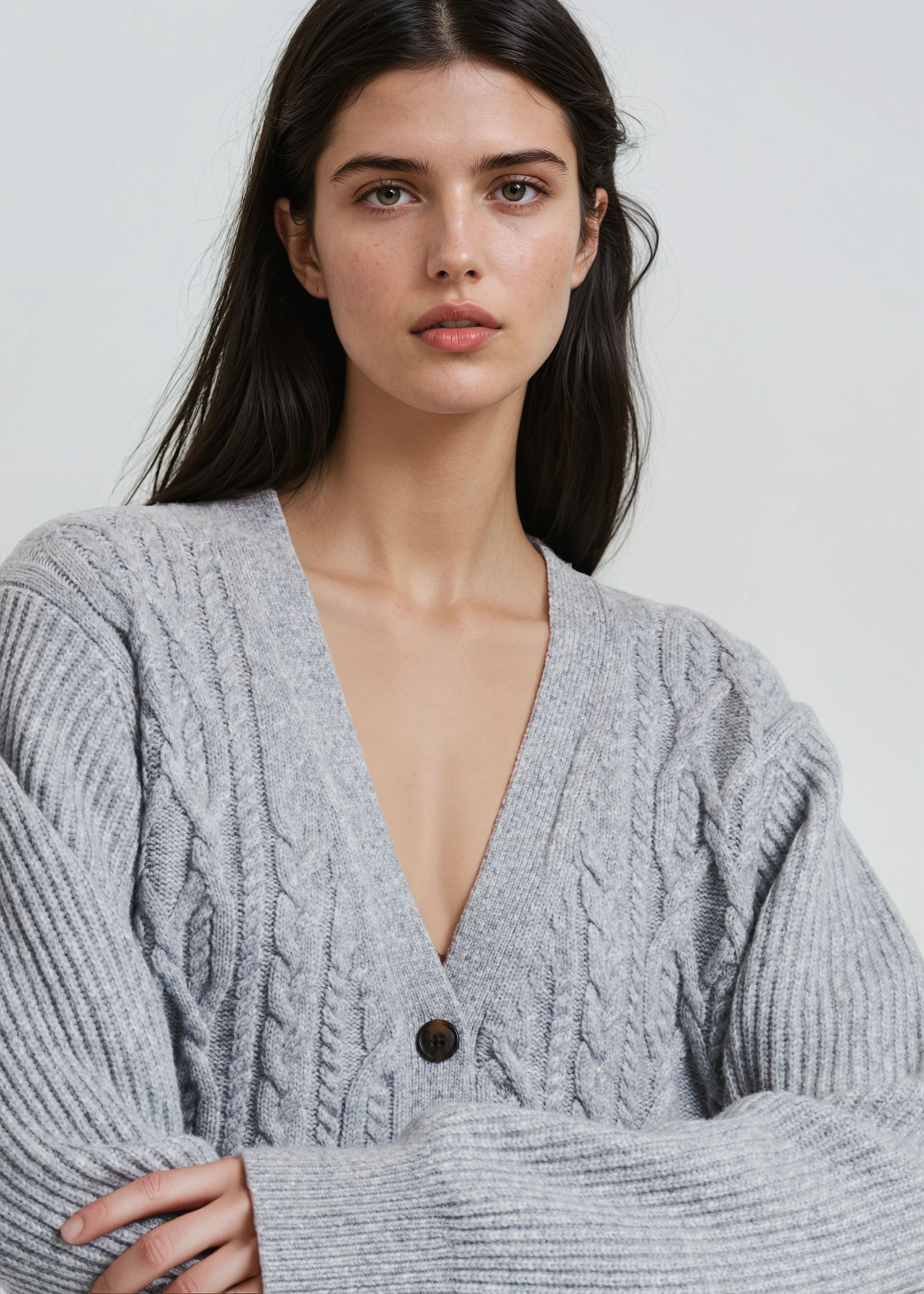 Wool Blend Cable Cardigan | PATRICK ASSARAF | Luxury Fashion