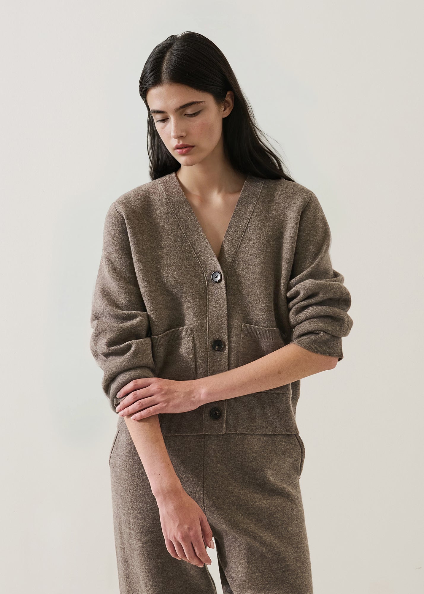 Merino Cashmere Double Knit Cardigan