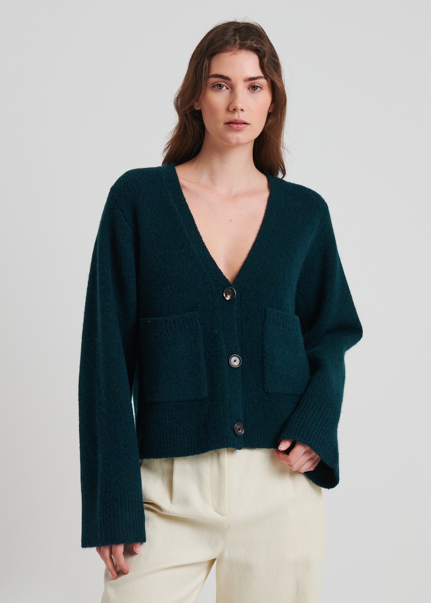 Wool Blend Relaxed Cardigan