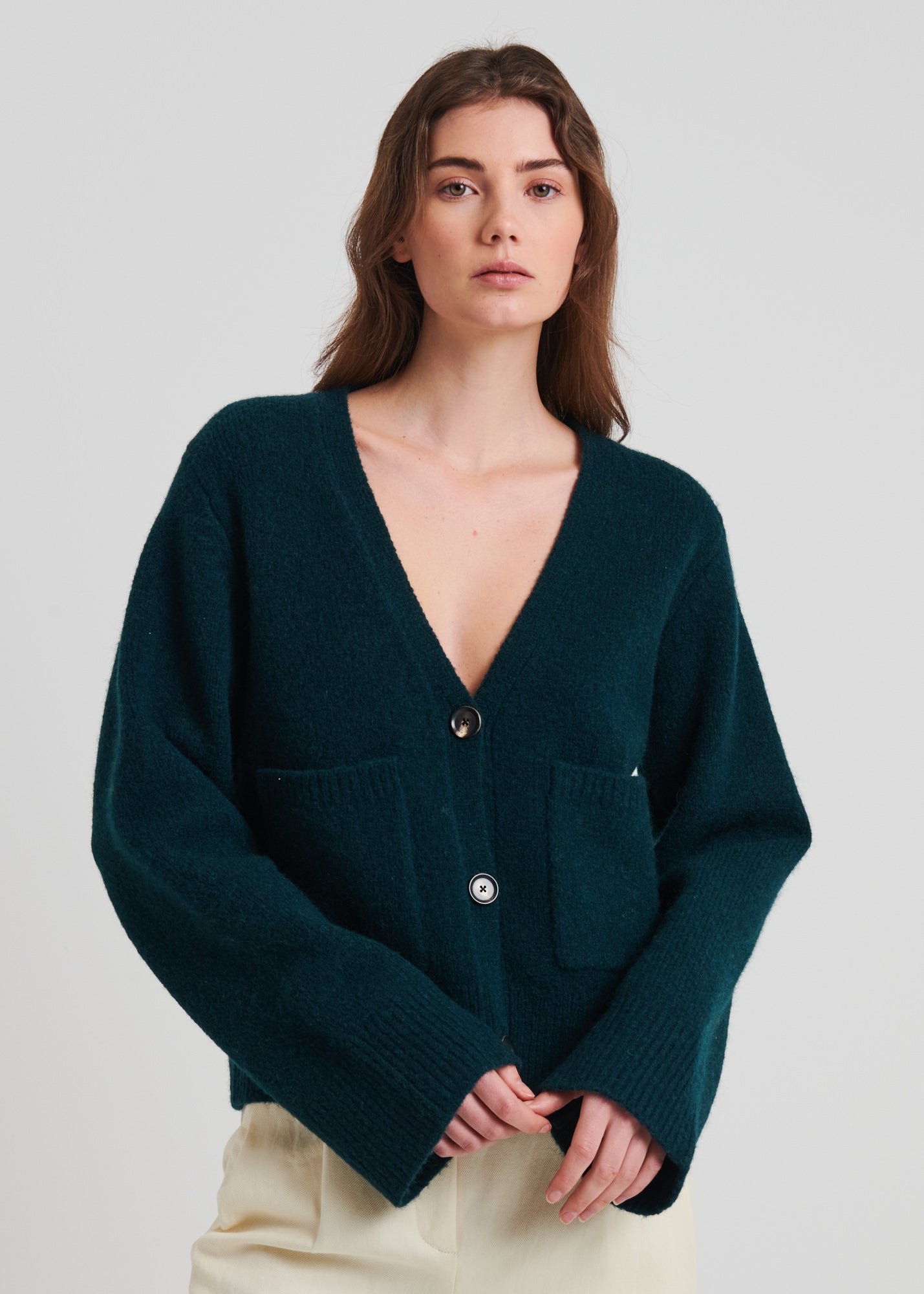 Wool Blend Relaxed Cardigan