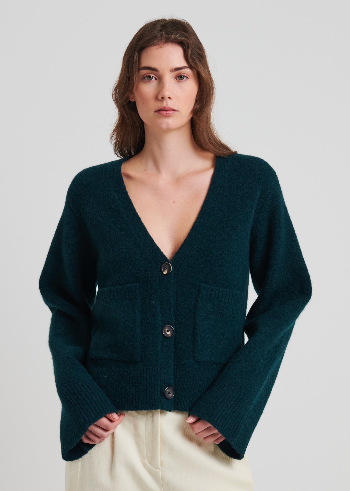 Wool Blend Relaxed Cardigan