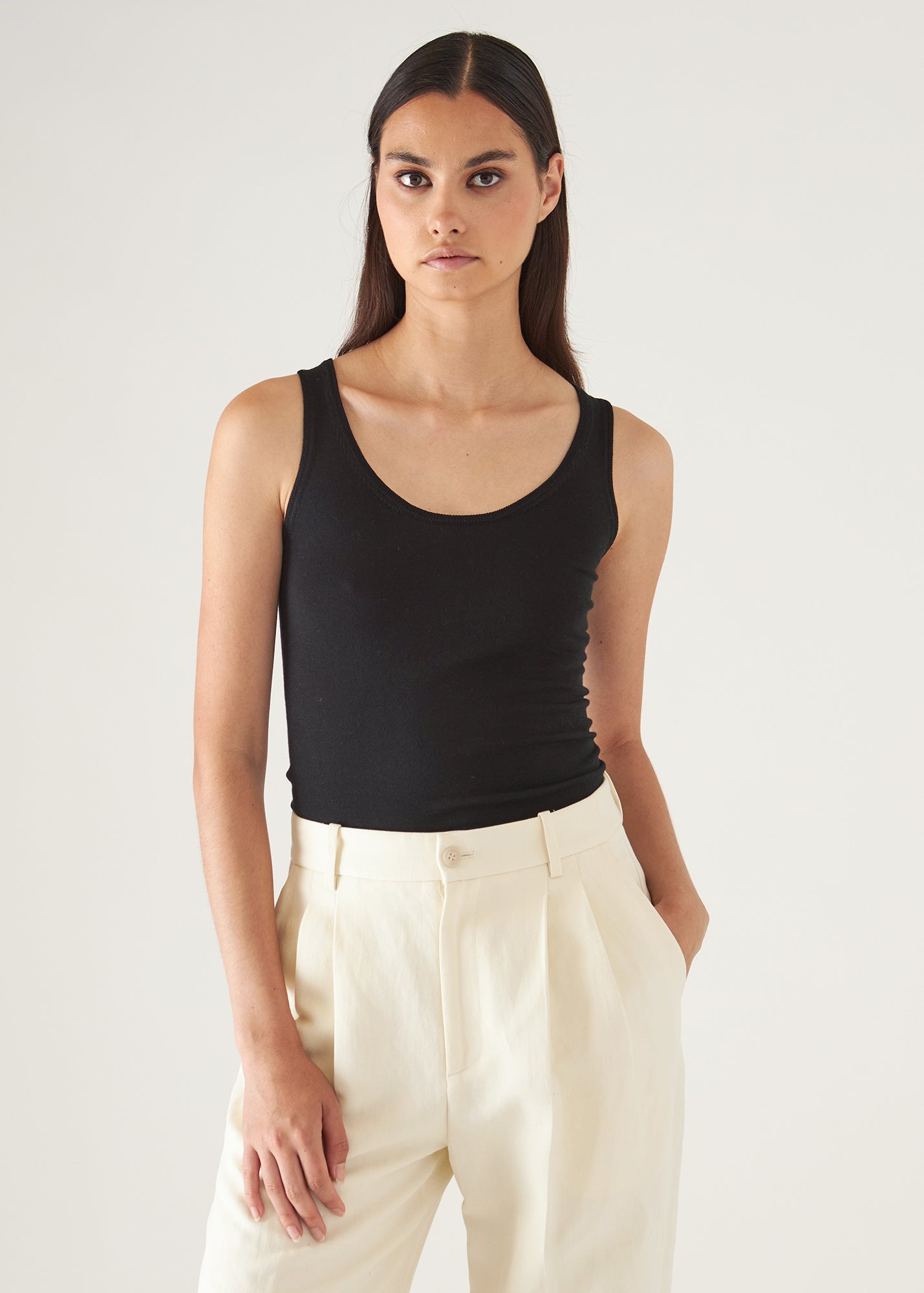 Superfine Merino Lyocell  Scoop Neck Tank