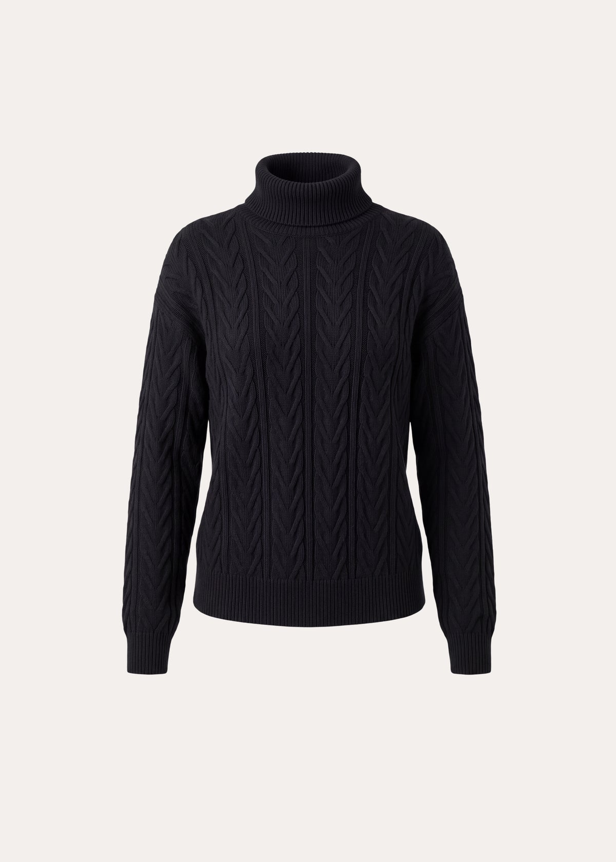 Merino Cashmere Relaxed Cable Turtleneck - PATRICK ASSARAF