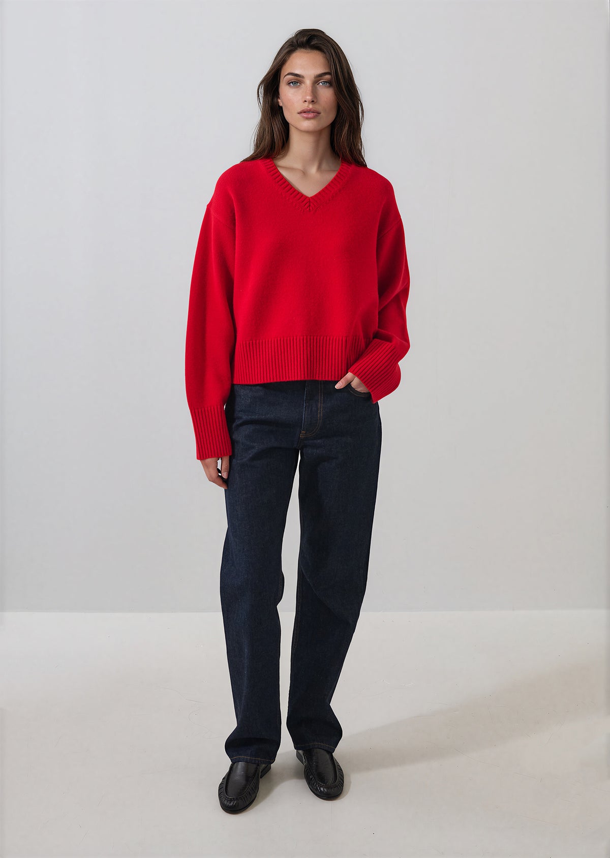 Merino Cashmere Oversized V-Neck - PATRICK ASSARAF