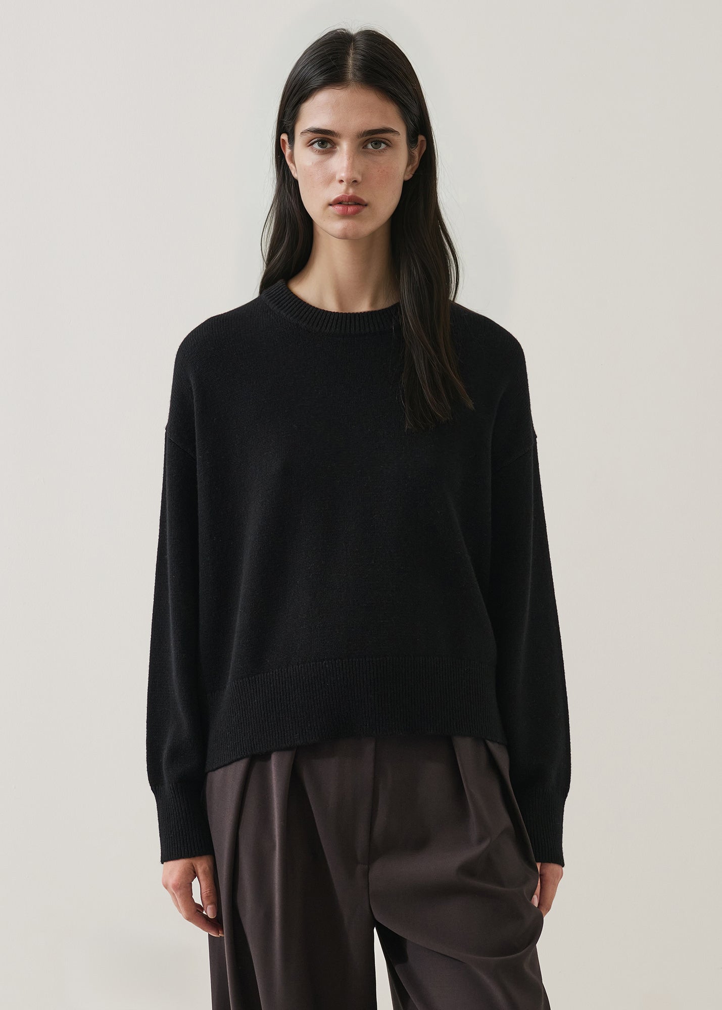Merino Cashmere Relaxed Crew