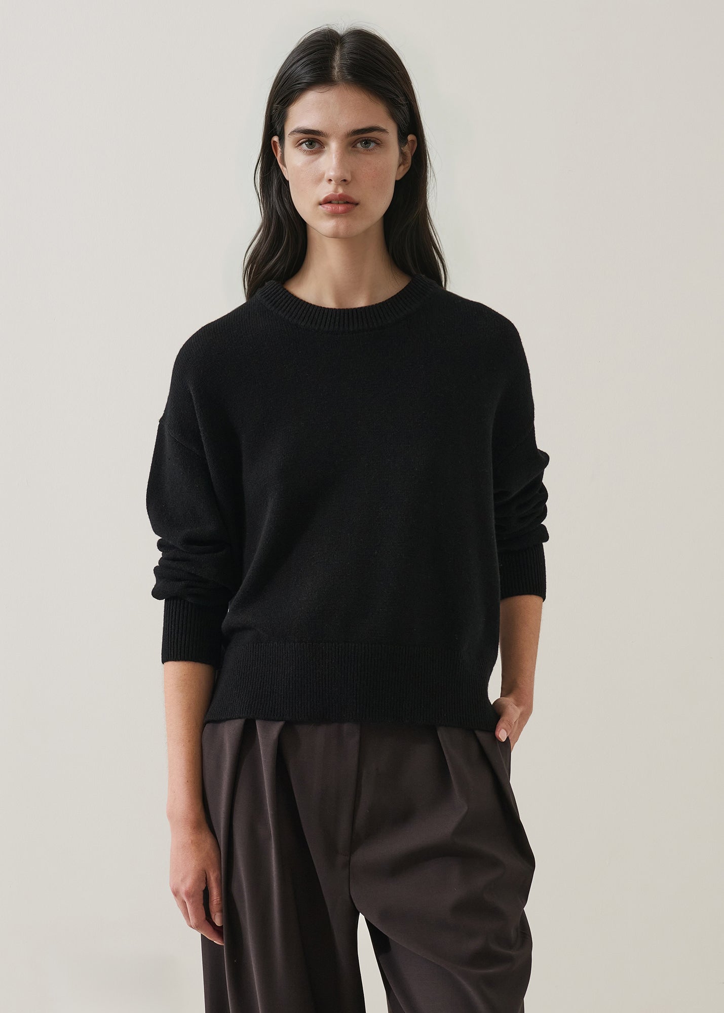Merino Cashmere Relaxed Crew