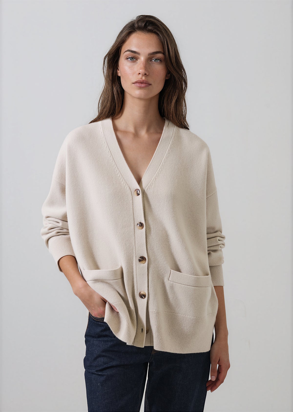 Merino Cashmere Oversized Cardigan - PATRICK ASSARAF