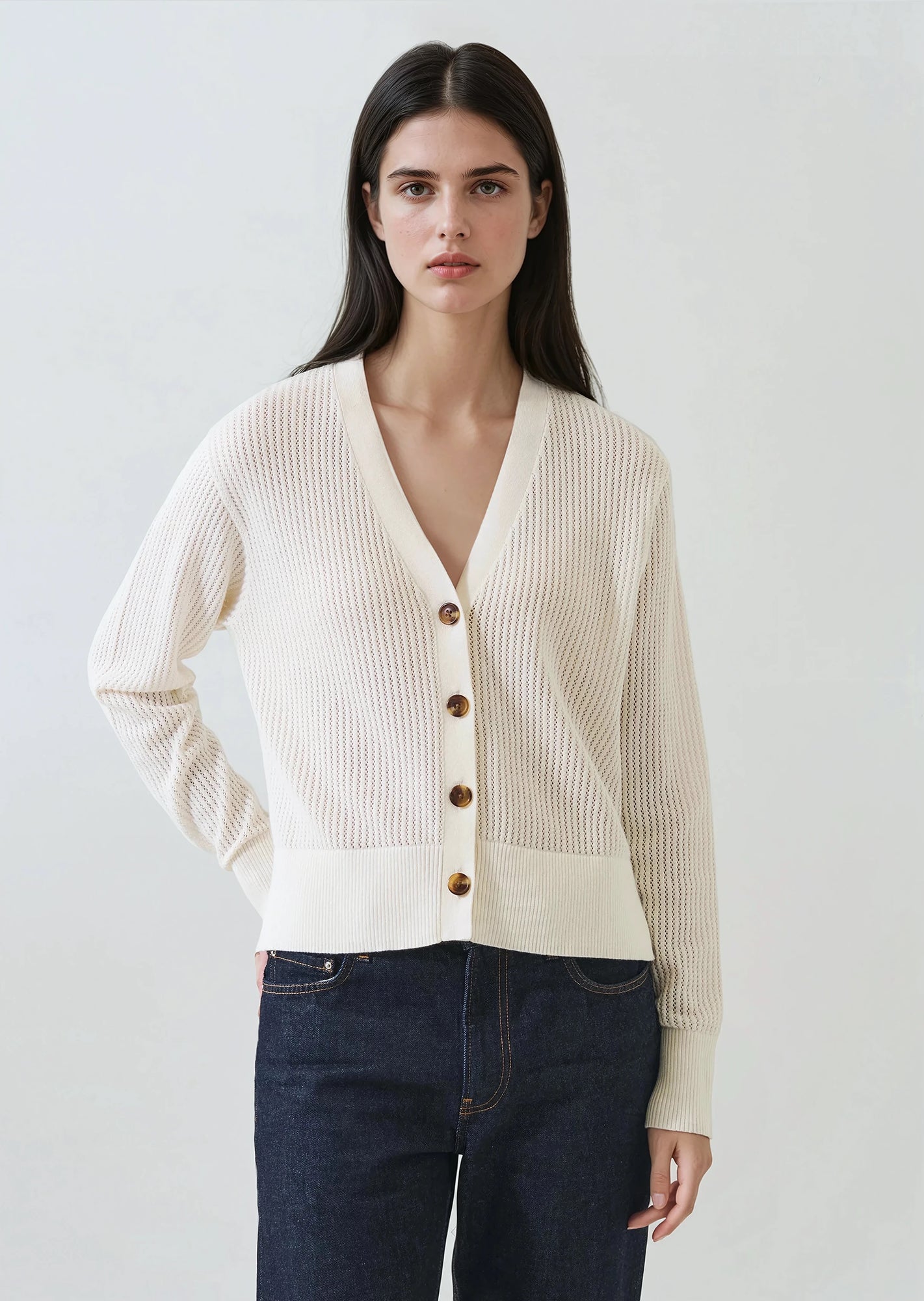 Cotton Cashmere Relaxed Cardigan - PATRICK ASSARAF