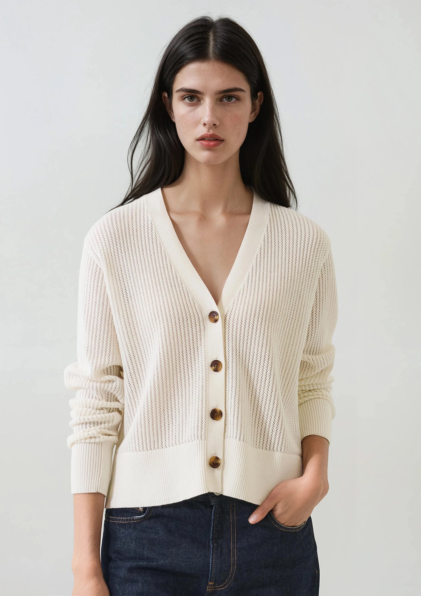Cotton Cashmere Relaxed Cardigan - PATRICK ASSARAF