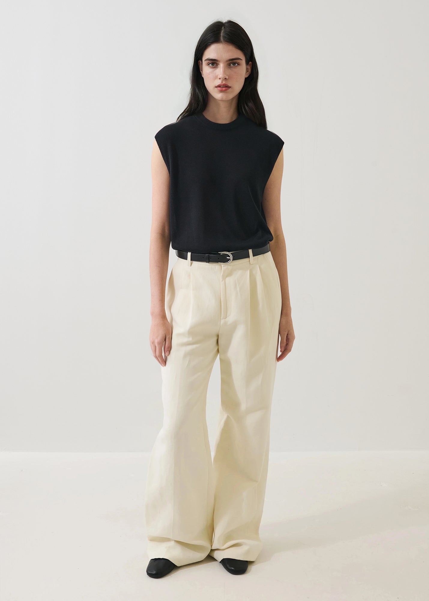 Lyocell Cashmere Blend Sleeveless High Crewneck - PATRICK ASSARAF