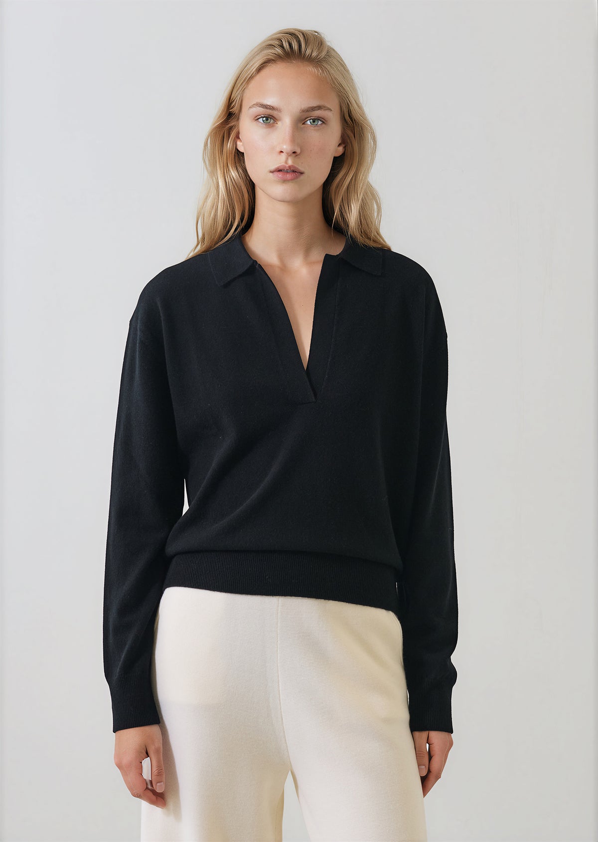 Nano Cashmere Relaxed Johnny Collar Polo - PATRICK ASSARAF