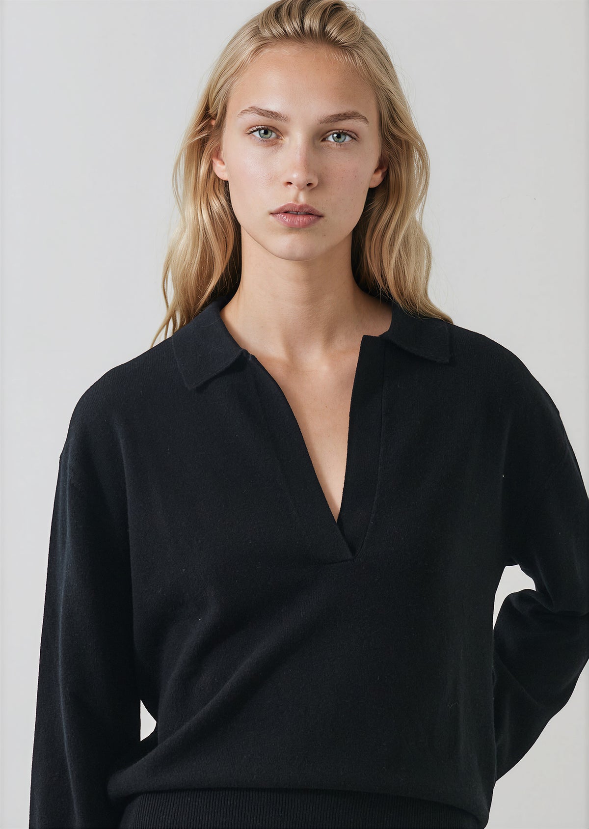 Nano Cashmere Relaxed Johnny Collar Polo - PATRICK ASSARAF