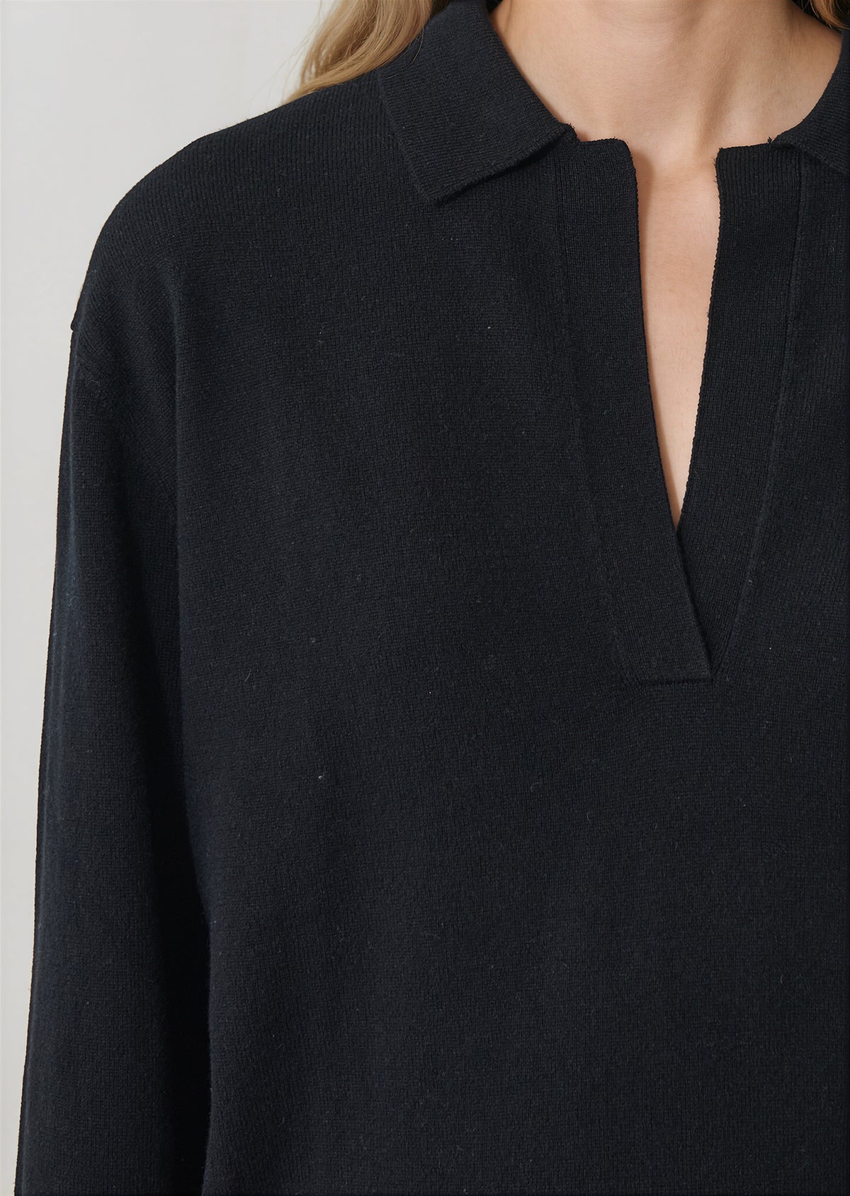 Nano Cashmere Relaxed Johnny Collar Polo - PATRICK ASSARAF