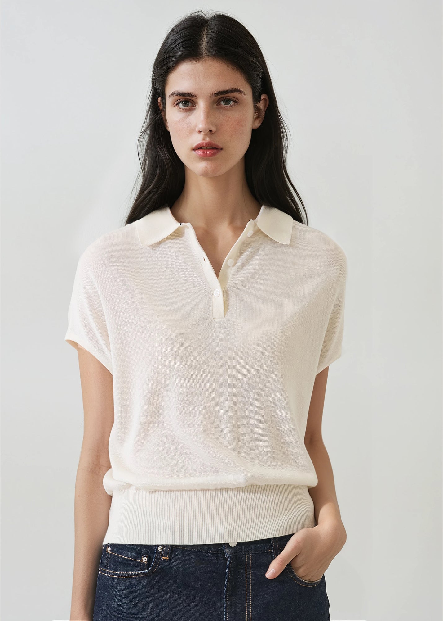 Lyocell Cashmere Blend Short Sleeve Polo - PATRICK ASSARAF