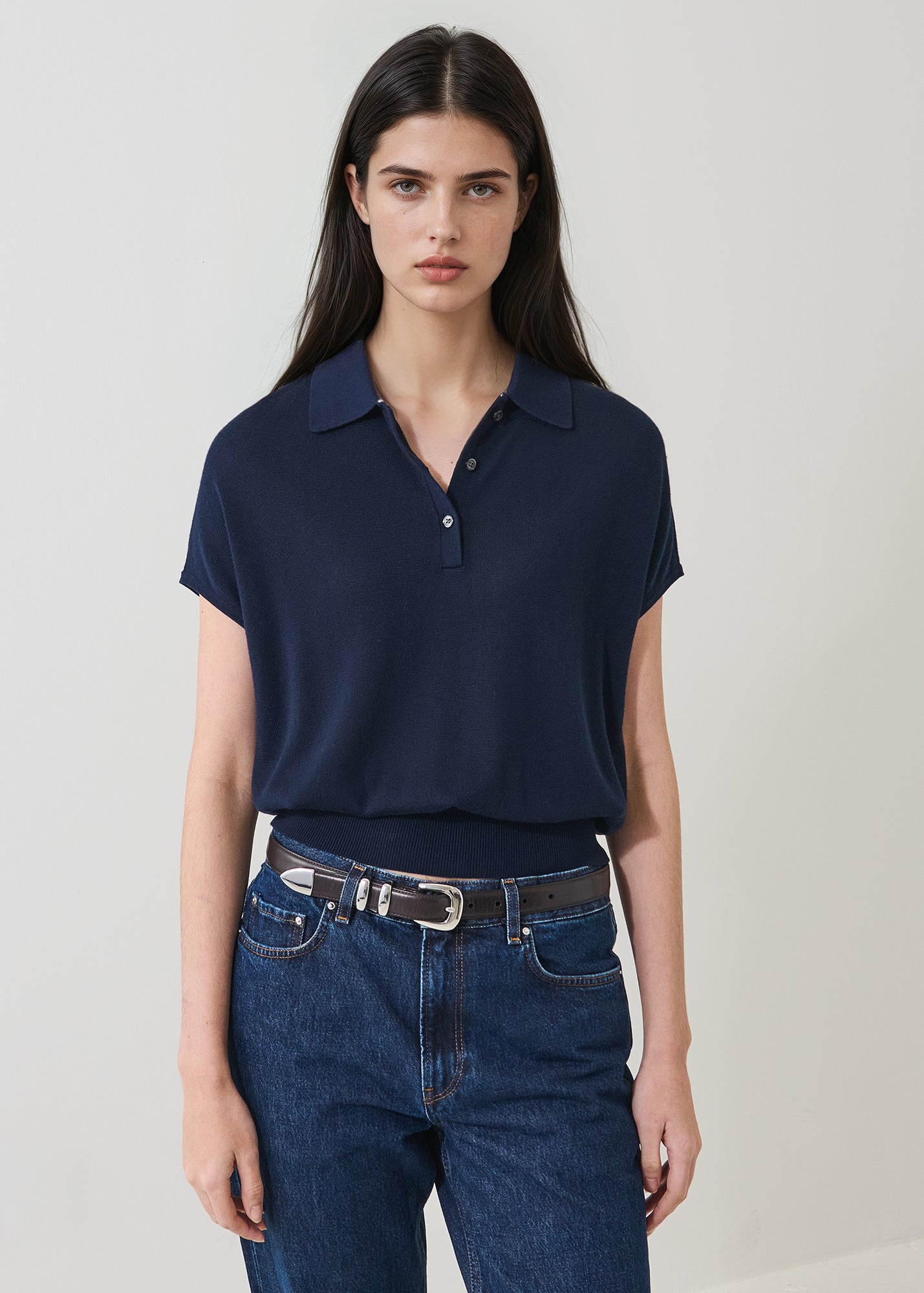 Lyocell Cashmere Blend Short Sleeve Polo - PATRICK ASSARAF