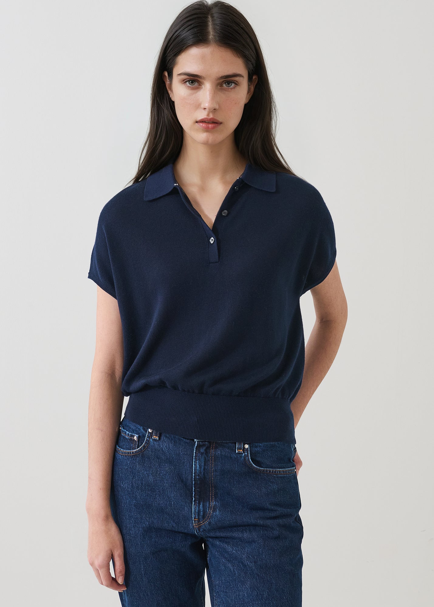 Lyocell Cashmere Blend Short Sleeve Polo - PATRICK ASSARAF
