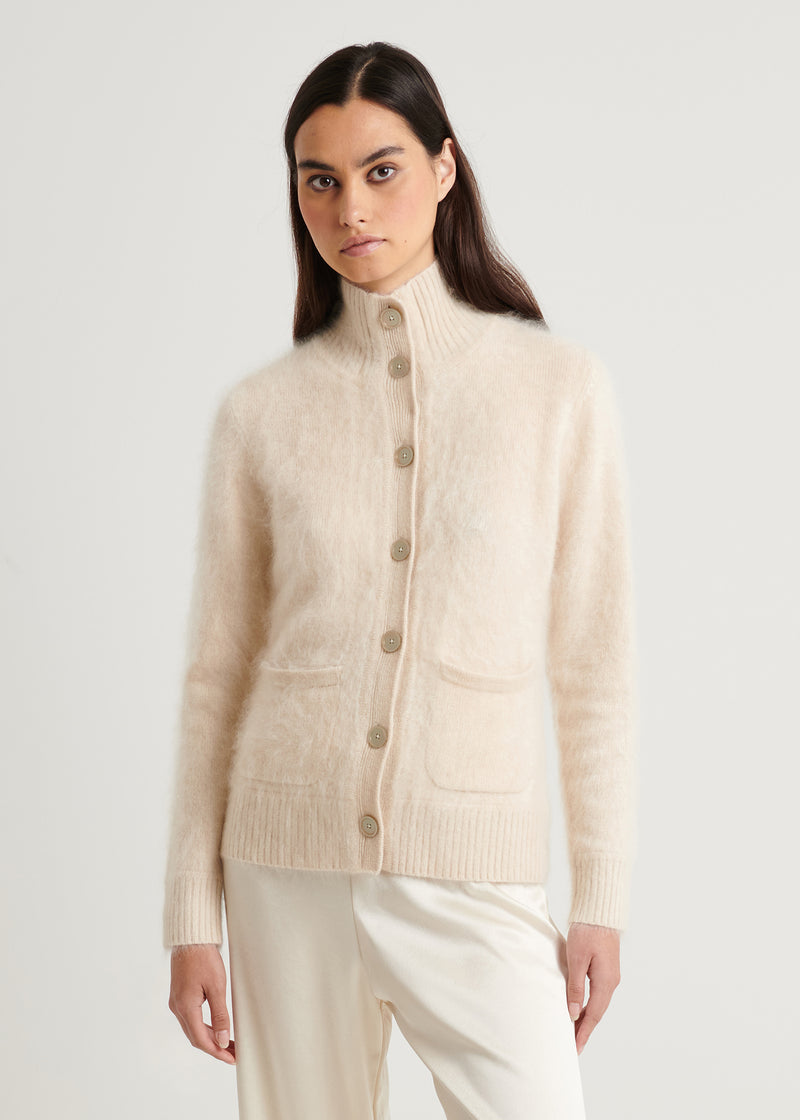 Brushed Cashmere Button Front Jacket