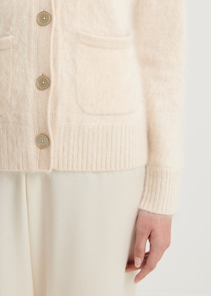 Brushed Cashmere Button Front Jacket