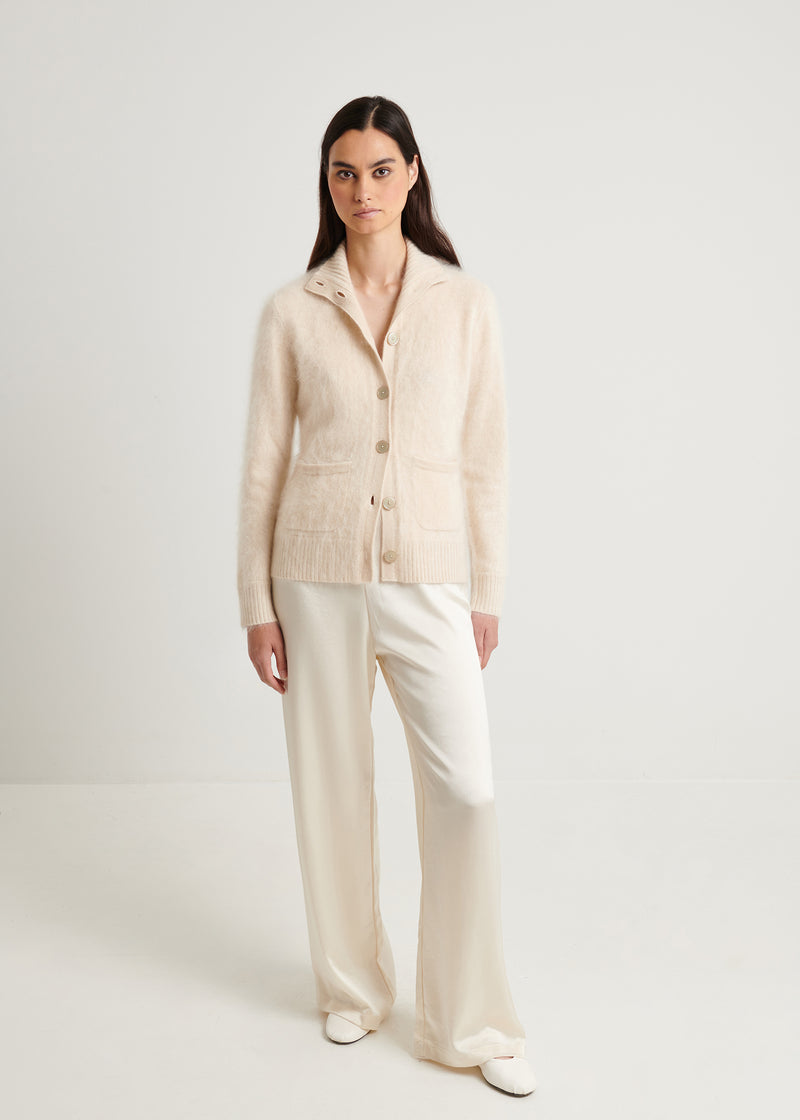 Brushed Cashmere Button Front Jacket