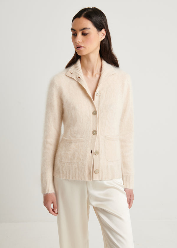 BRUSHED CASHMERE BUTTON FRONT JACKET