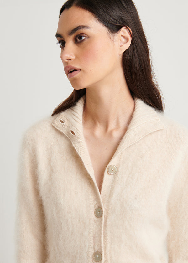 BRUSHED CASHMERE BUTTON FRONT JACKET