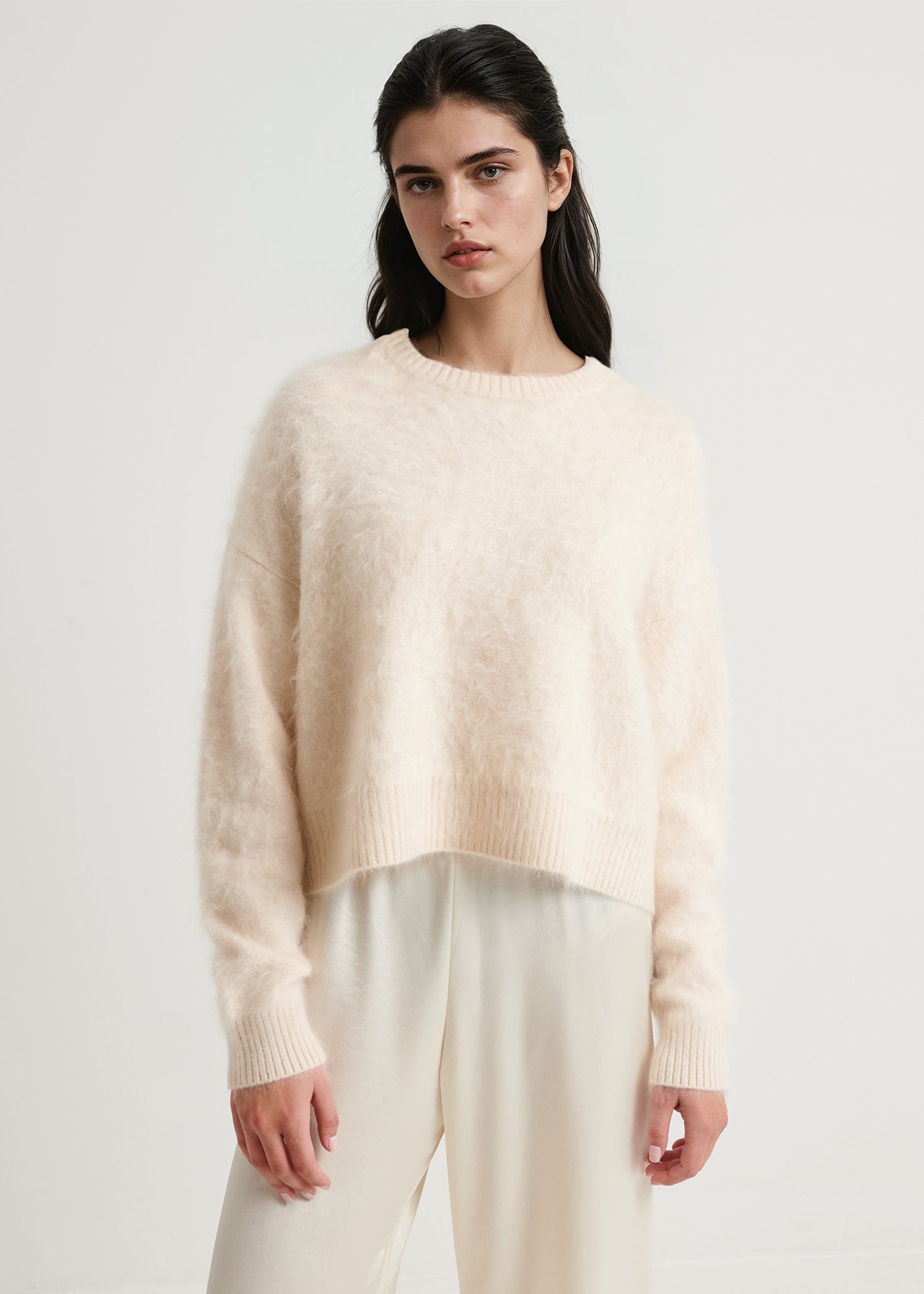 Brushed Cashmere Crewneck