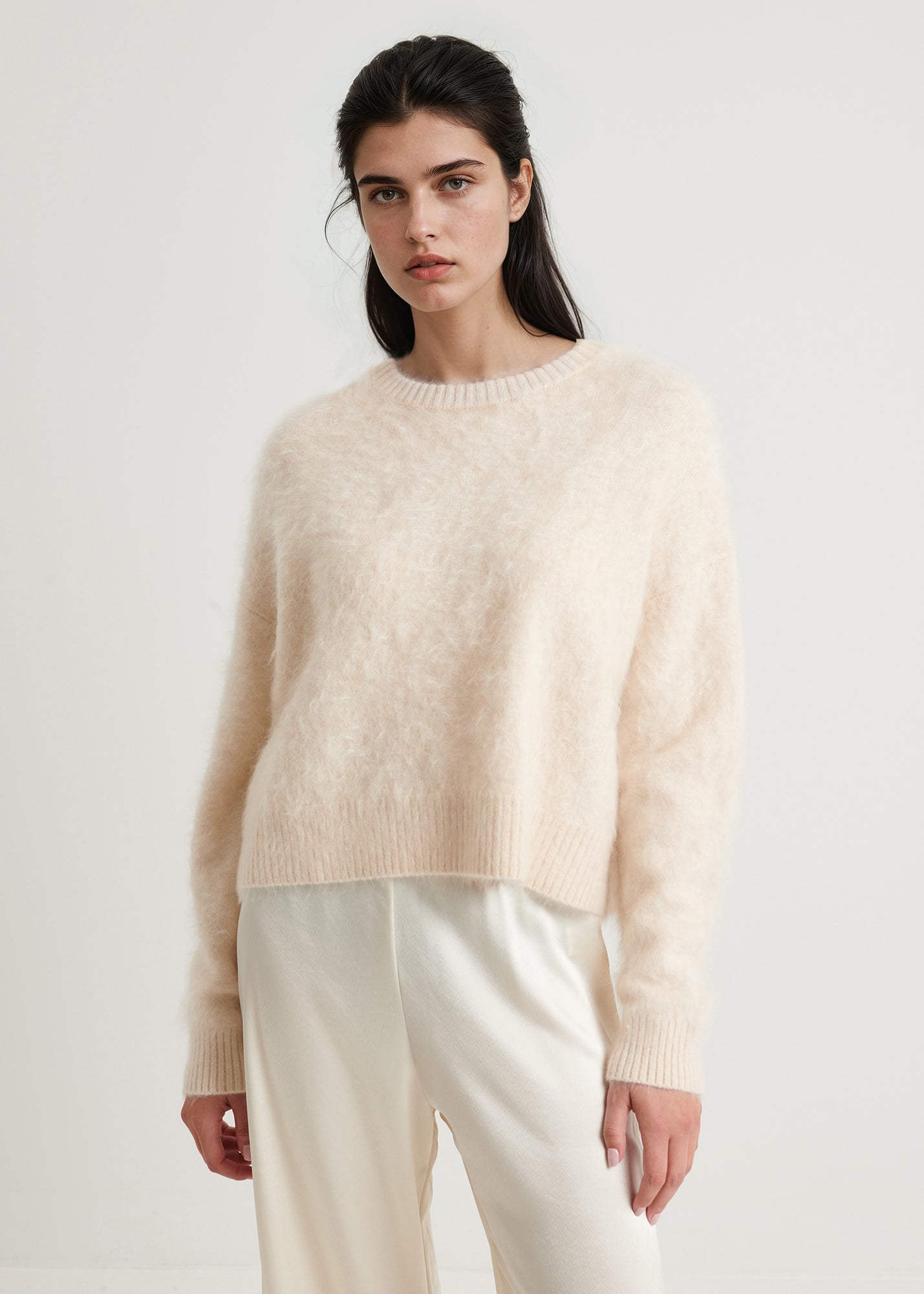 Brushed Cashmere Crewneck