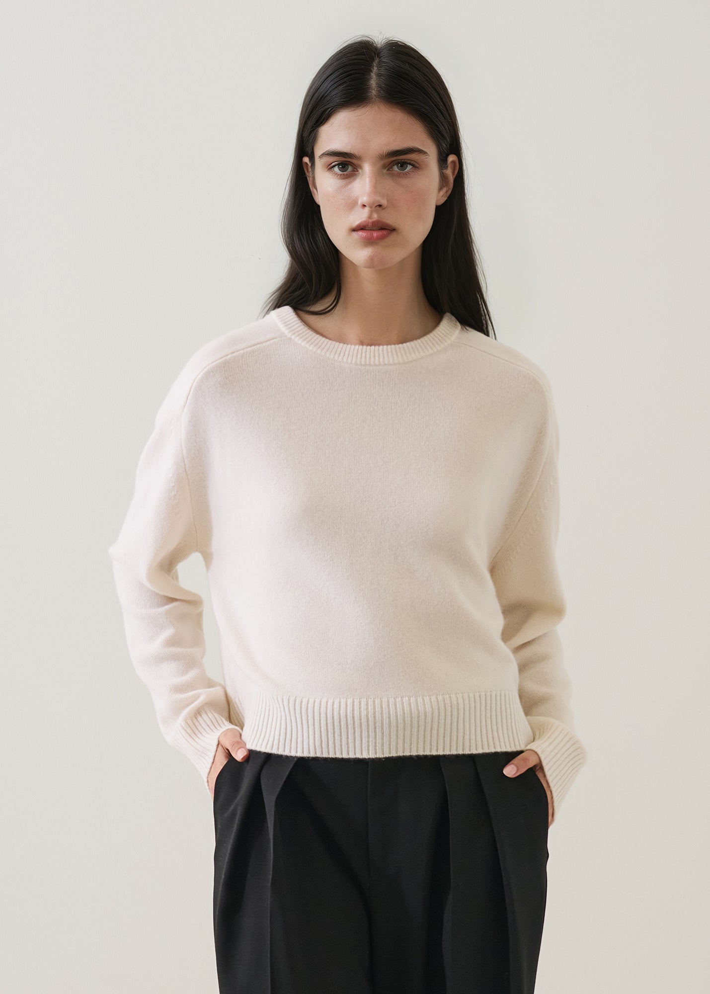 Cashmere Saddle Shoulder Crewneck