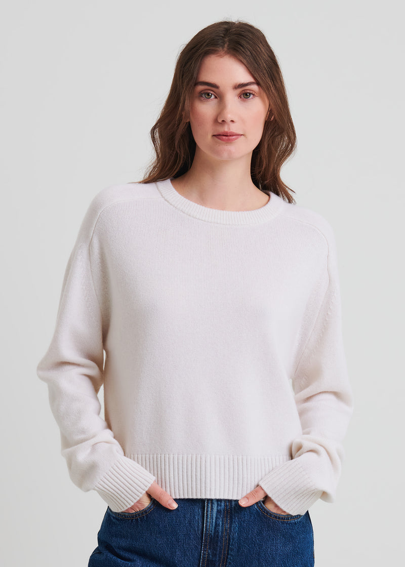 Cashmere Saddle Shoulder Crewneck