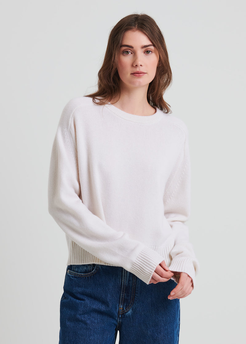 Cashmere Saddle Shoulder Crewneck