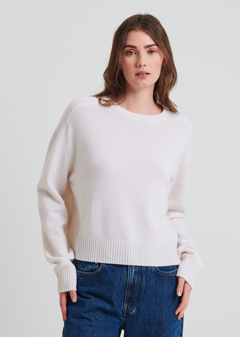 Cashmere Saddle Shoulder Crewneck