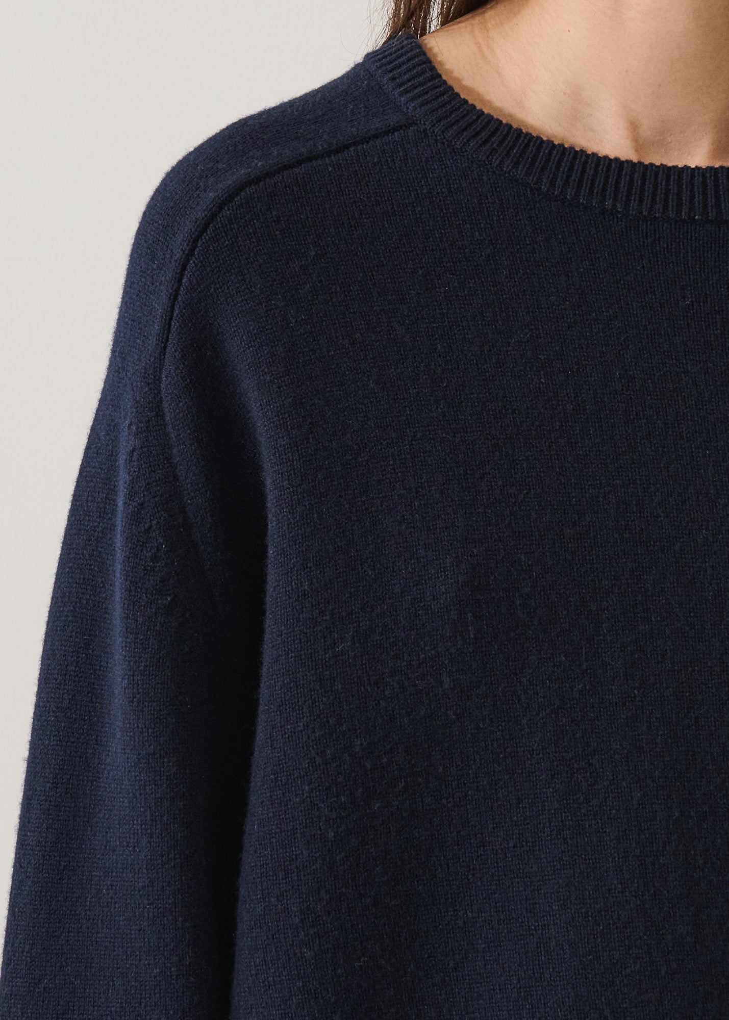 Cashmere Saddle Shoulder Crewneck
